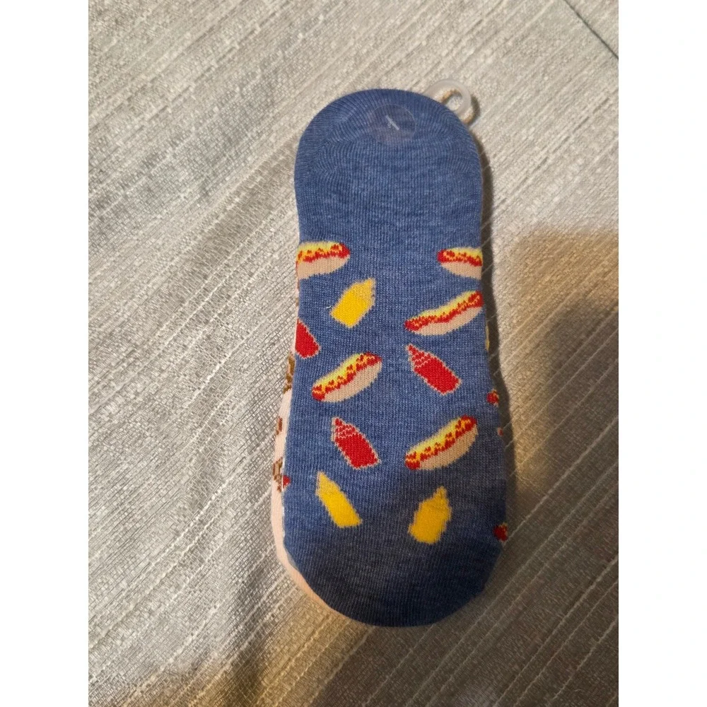 Hello Socks! Womens 3 Pack Liner Socks Hot Dog Pretzel Striped Size 4-10 NWT